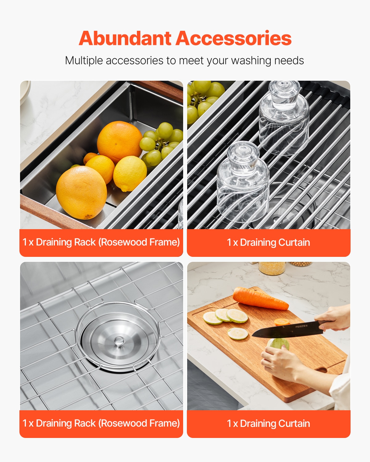 33" Kitchen Sink Undermount Double Bowl Drop-In Basin Stainless Steel Bar_voghion.com